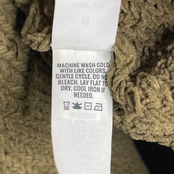 Aerie‎ Oversized Sweater Womens M Olive Green Chunky Knit Relaxed Fit Slouchy - Picture 8 of 11